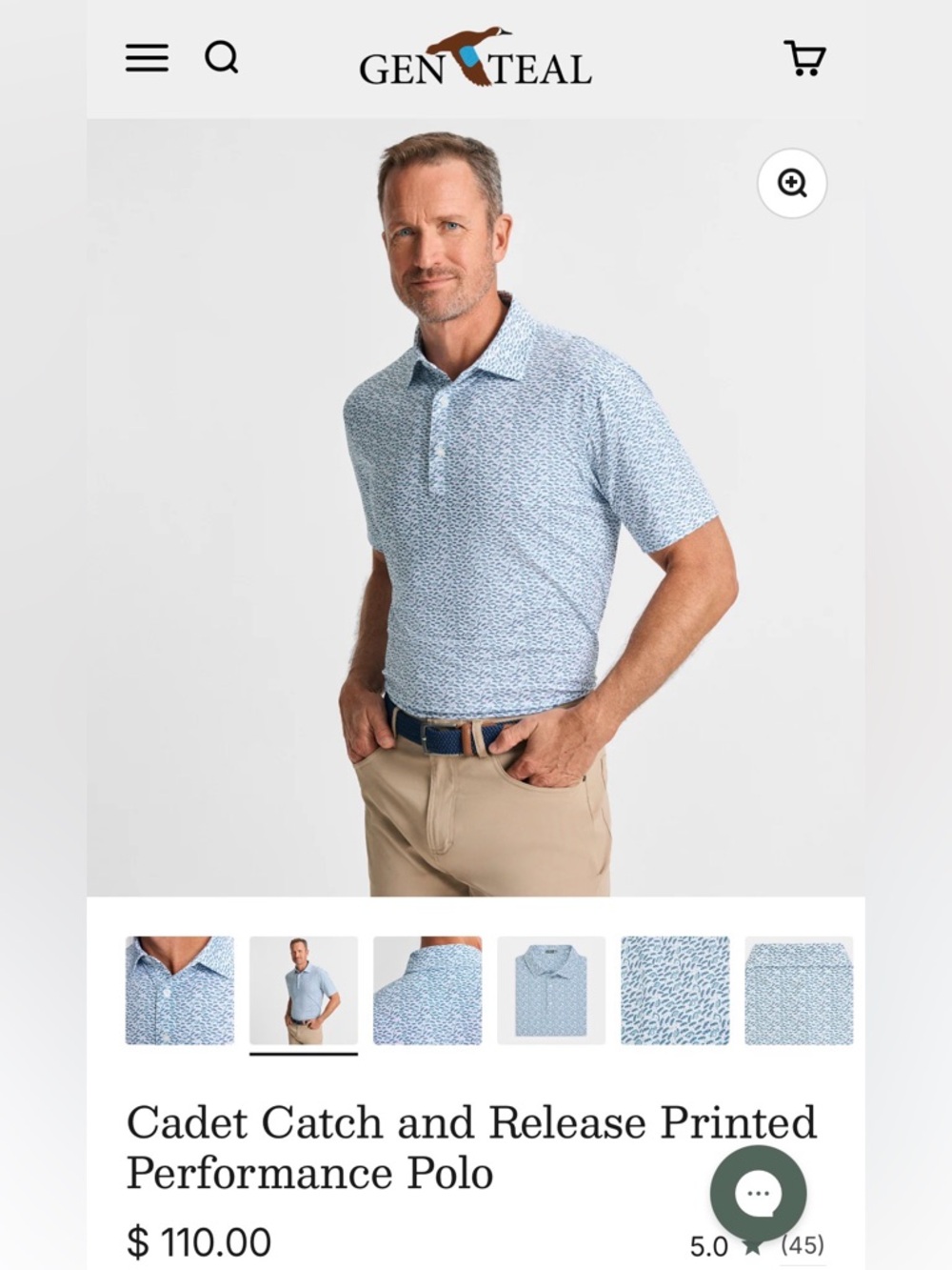 Gen Tea Performance Polo - Light Blue